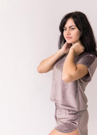 Велюрова піжамка шорти і майка