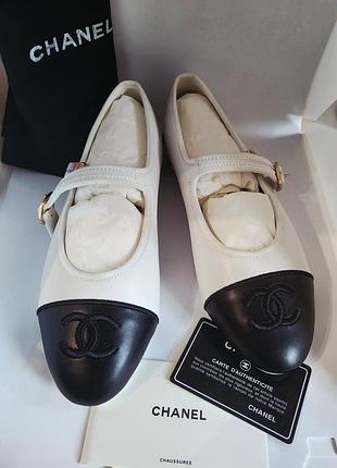 Балетки chanel. кожа ласк.