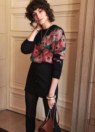 Sezane 🔥🖤❤️ светр в квіти інтарсія