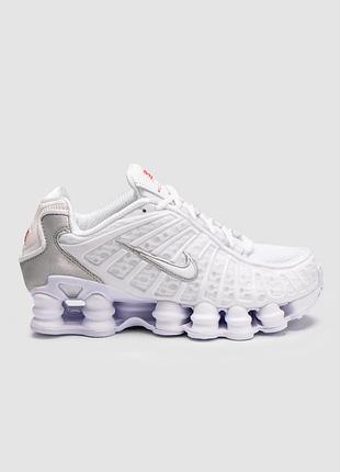 💕 жіночі кросівки nike shox tl white/silver