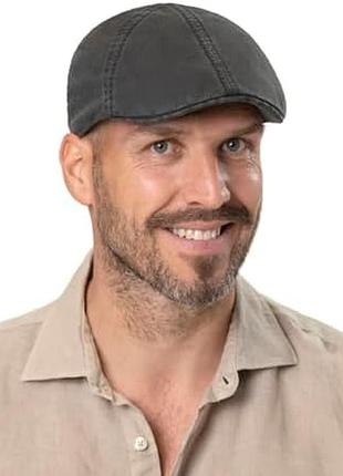 Легкая фуражка кепка классика органический хлопок stetson texas organic cotton flat cap