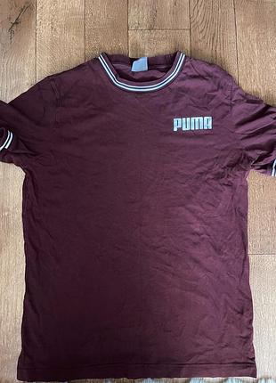 Чоловіча футболка puma у трендовому бордовому кольорі — розмір m!