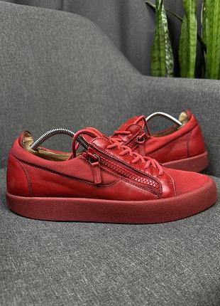 Кросівки giuseppe zanotti double zip low the shark 5.0 low виготовлені з верху зі шкіри наппа