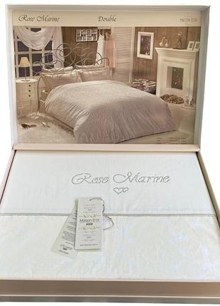 Постельное белье maison d'or rose marine white люкссатин со стразами евро