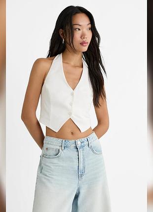 Топ льняной stradivarius
