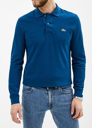 Мужское поло с длинным рукавом lacoste (оригинал), размер м.