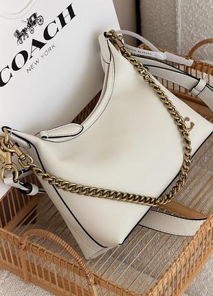 Сумка coach juliet shoulder classic bag 25 молочный + золото есть