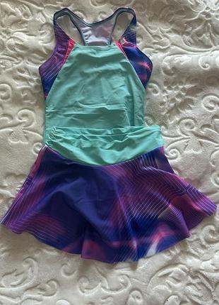 Девочки стильный купальник с юбкой