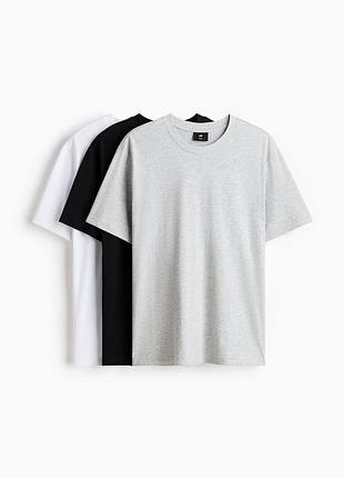 Набір чоловічих бавовняних футболок (3шт.) h&m