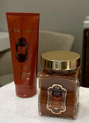 Set розпив культових засобів la sultane de saba ayurvedique shower gel гель для душу та scrub ayurveda скраб з абрикосовою кісточкою