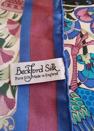 Винтажный шелковый платок 1980-х годов beckford silk, англия, 100% шёлк9 фото