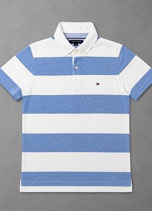 Tommy hilfiger polo | бело-голубое в широкую полоску |