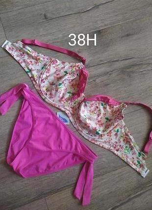 38h,85н,14/m-l, change,бело розовый раздельный купальник на косточках,новый