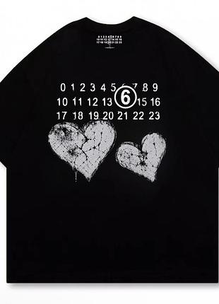 Футболки maison margela paris logo черные унисекс мейсон марджера mm6 на лето