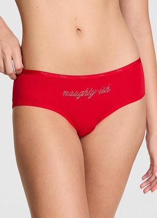 Женские трусики victoria's secret (28788933841) logo cotton hiphugger xs красные
