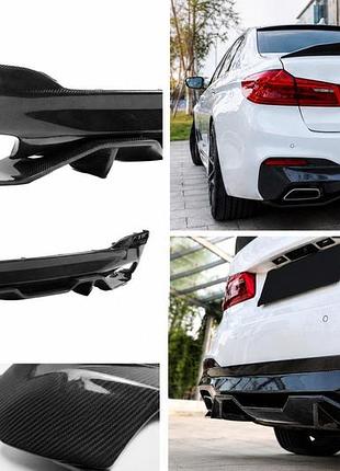 Диффузор заднего бампера v4 (для m-sport/m5 f90, карбон) для bmw 5 серия g30/g31 2017-2023 гг