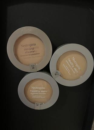 Пудра neutrogena healthy skin pressed powder light to medium 30, medium40, natural ivory 20