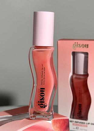 Масло для губ gisou honey infused lip oil (bee-llini peach) 8 ml