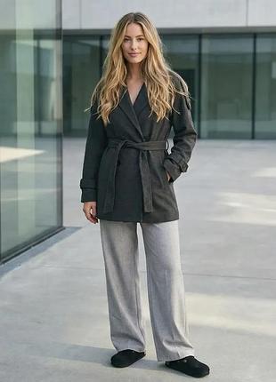 Женское короткое шерстяное пальто цвет графит р. 42-44, 46-48, 50-52 l-xl