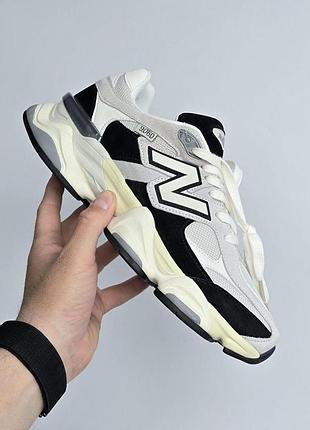 Бежевые кроссовки унисекс new balance 9060 beige black х нью беланс 37