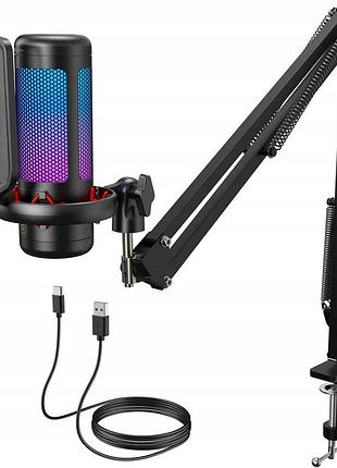 Микрофон usb tonor tc310 с регулируемой rgb подсветкой