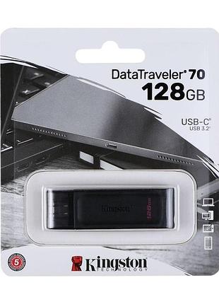 Usb флеш-накопичувач 3.2 kingston datatraveler 70 128gb чорний