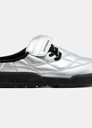 Серые слайды унисекс new balance terrace mule silver black х нью беланс 39