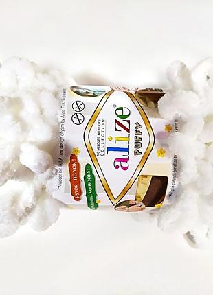 Пряжа для ручного вязания alize puffy цвет белый