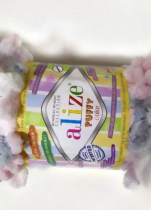 Пряжа для ручного вязания alize puffy цвет разноцветный