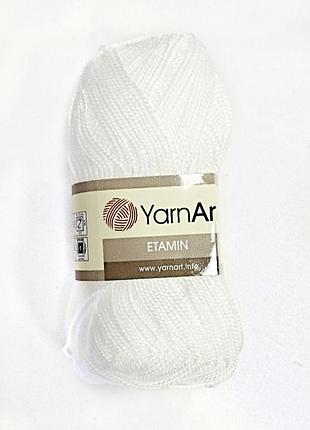 Пряжа акриловая yarnart etamin, цвет белый