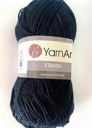 Пряжа акриловая yarnart etamin, цвет черный