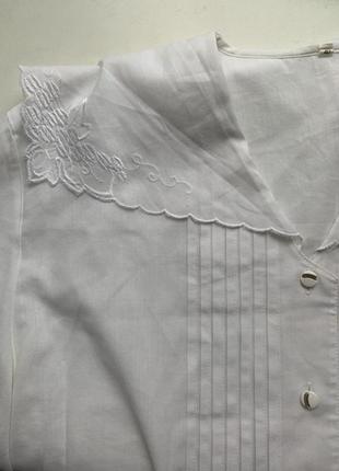 Нежная винтажная блуза с отложным воротником2 фото