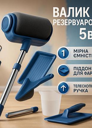 Набор для покраски стен потолка пола валик с резервуаром paint roller 5 в 1