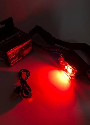 Фонарь налобный yy-19b-3smd+2cob(white+yellow+red), налобный фонарик с usb зарядкой