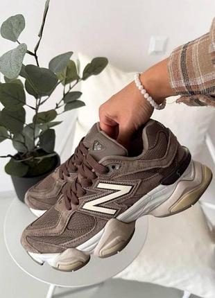 New balance 9060 brown жіночі кросівки нью баланс коричневі y2k стиль масивні брендові