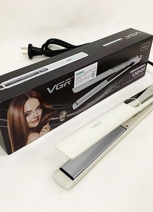 Плойка для волос vgr v-518 white выпрямитель с керамическими пластинами