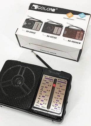 Портативний радіоприймач всехвильовий golon rx-607 ac, переносний приймач fm, fm-приймачі