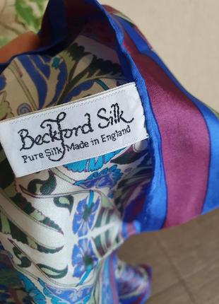 Винтажный шелковый платок 1980-х годов beckford silk, англия, 100% шёлк3 фото