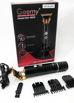 Профессиональная окантовочная машинка geemy gm-6605 для стрижки волос, окантовки, бороды и усов