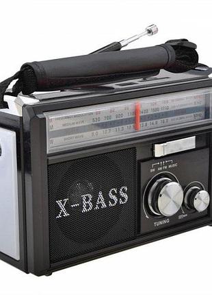 Радіоприймач портативне радіо golon rx-381 акумуляторний ретро стовпчик usb sd mp3 fm. колір: чорний