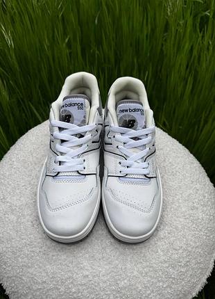 New balance 550 жіночі кросівки нью баланс білі із сірим шкіряні ретро брендові на літо 40