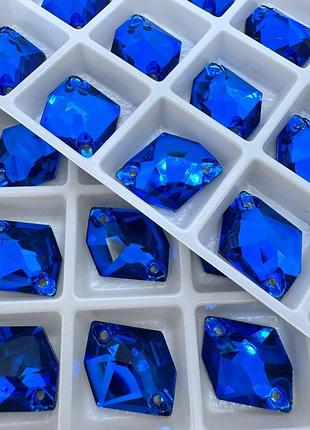 Пришивні стрази lux, форма космік, колір caprie blue (14x17 мм), 1 шт.