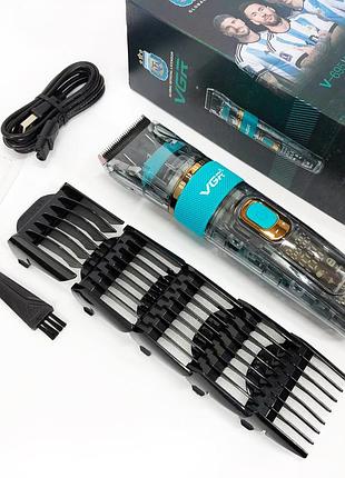 Машинка для стрижки волос и бороды vgr v-695 с led дисплеем ipx7 влагозащита, окантовочная машинка