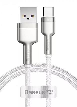 Кабель baseus cakf000102 cafule metal data type-c 66w 100см white