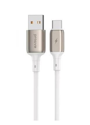 Кабель charge\otg proove flex metal usb для type-c 2.4a 1m white ccfm20001202