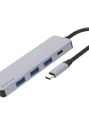 Універсальний адаптер 5-в-1 з hdmi, usb і pd 3.0 — алюмінієвий, сріблястий корпус