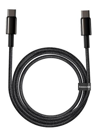Кабель baseus catwj-a01 tungsten gold type-c to type-c pd 100w/2м black