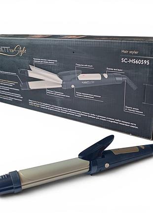 Мультістейлер щипці випрямляч для волосся чорний 30 вт scarlett sc-hs60595