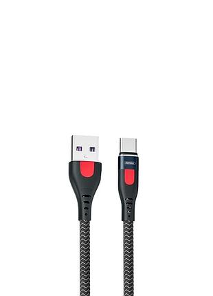 Кабель remax lesu pro (aluminum alloy, usb 2.0 до type-c, 5a, 480 mbps, 1 м) – чорний (rc-188a)