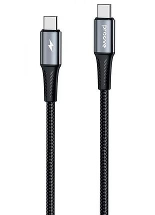Кабель живлення proove wirex pro type-c, 1.5 м, чорний, потужність 100w
